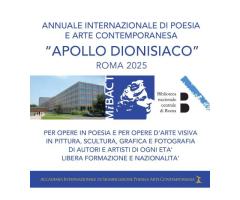 Premio Accademico Internazionale di Poesia e Arte Contemporanea Apollo dionisiaco Roma 2025