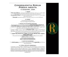 CONSEQUENTIA RERUM - IV EDIZIONE